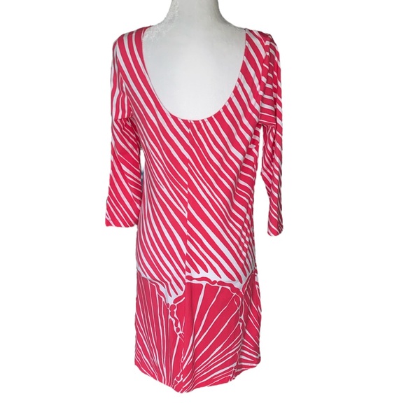 Lilly Pulitzer Tapango Pink & White Shimmy Shell Low Back Knit Sheath Dress - M - Picture 8 of 13